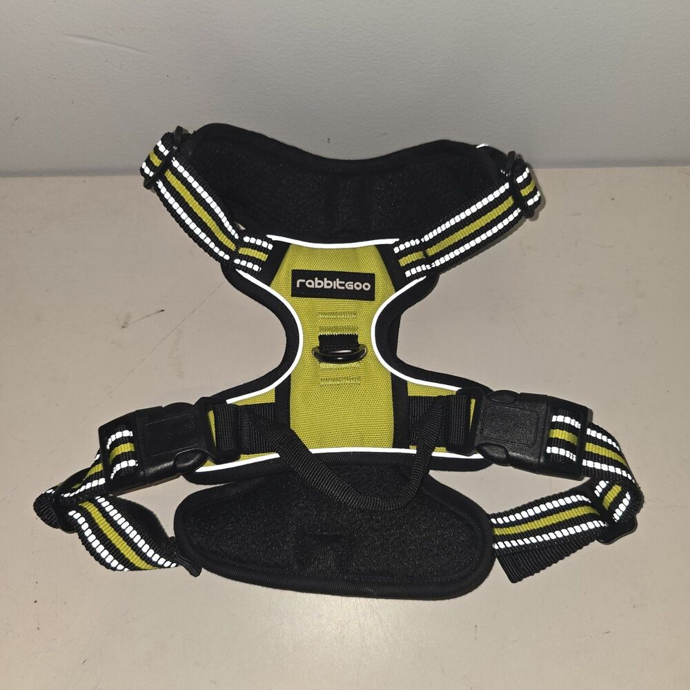 Rabbitgoo lime Dog Harness, No-Pull Pet Harness with 2 Leash Clips size Medium
